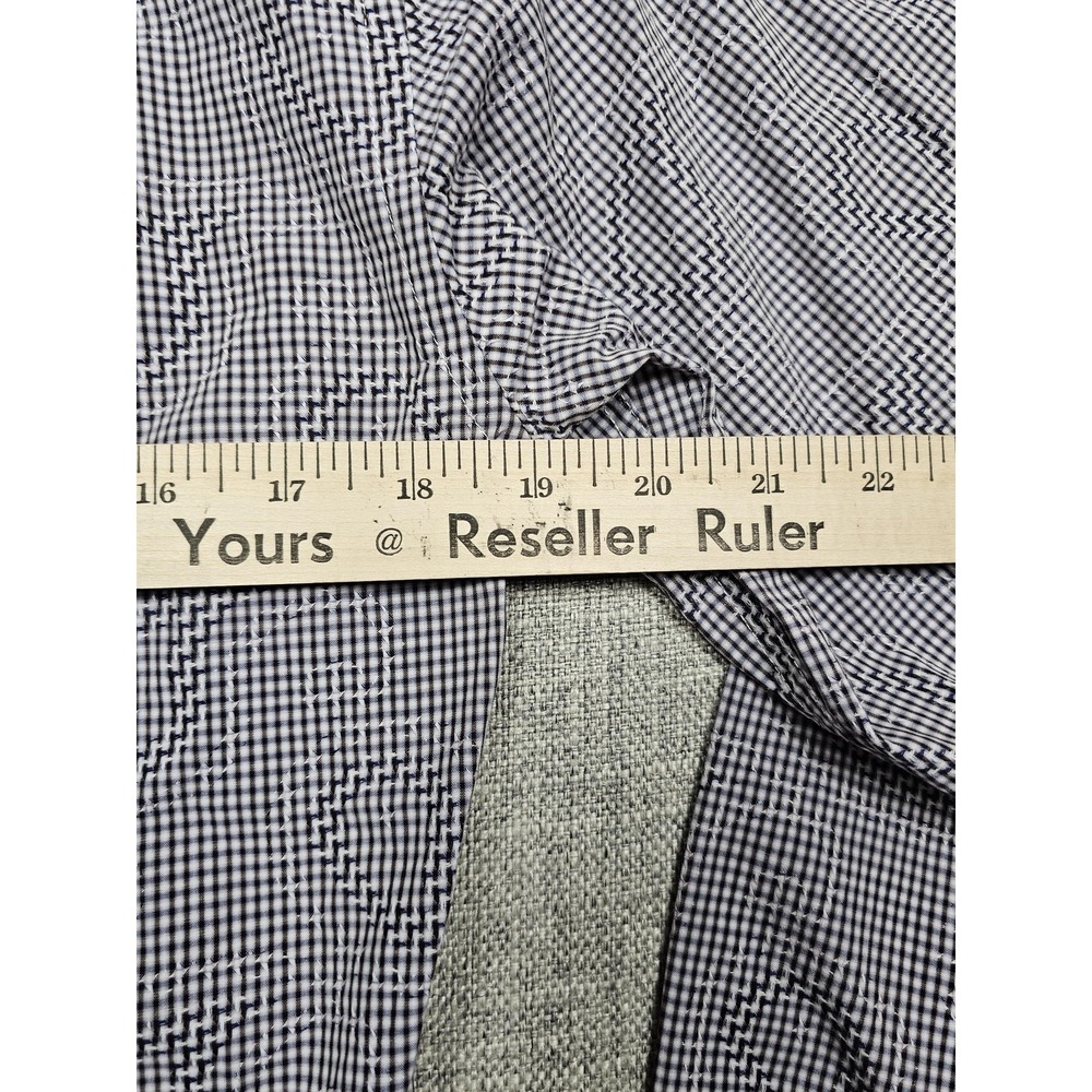 Coogi Luxe Dress Shirt Mens 15 Black White Gingham Modern Fit Embroidered Crest - Picture 7 of 9